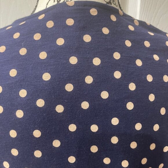 POLKA DOT NAVY BLUE  PINK PREPPY CARDIGAN CHICOS SIZE 1 US MEDIUM - Picture 13 of 16